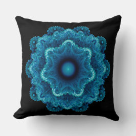 Fractal blue Natural Patroon Kussen