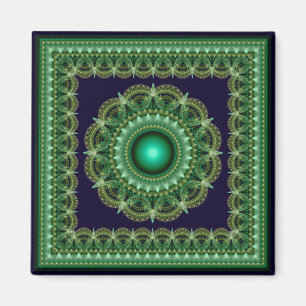 Fractal bright kaleidoscopic ornament magnet magneet