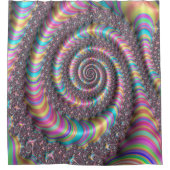 Fractal Bright Rainbow Nautilus Swirl Douchegordijn (Voorkant)