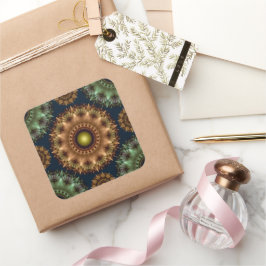 Fractal briljante glossy  decoratie vierkante sticker