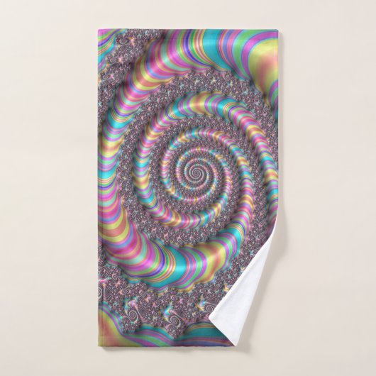 Fractal brillant arc-en-ciel Nautilus Swirl (Serviette à main)
