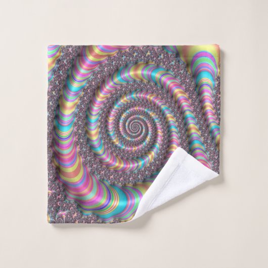 Fractal brillant arc-en-ciel Nautilus Swirl (Gant de toilette)