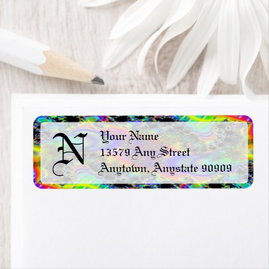 Fractal C~05 Monogram Terugkeeradreslabels Etiket (Insitu)