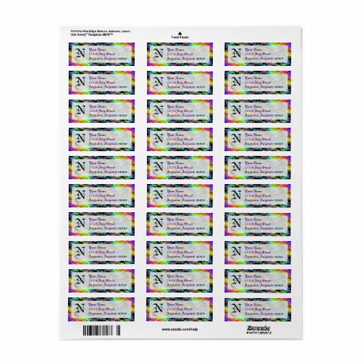 Fractal C~05 Monogram Terugkeeradreslabels Etiket (Full Sheet)