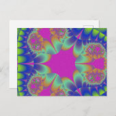 Fractal Cactus Bloom Briefkaart (Voorkant / Achterkant)