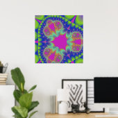 Fractal Cactus Bloom Poster (Thuiskantoor)