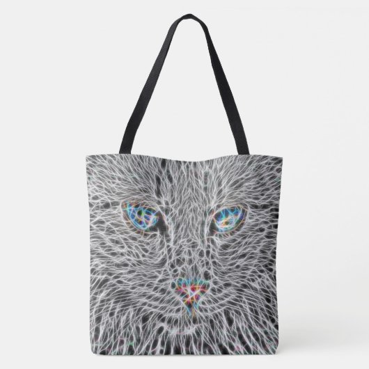 Fractal Cat All-Over-Print Canvas tas (Achterkant)