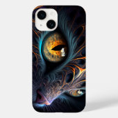 Fractal Cat Face in zwarte en trillende kleuren Case-Mate iPhone Case (Achterkant)