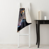 Fractal Cat Face in zwarte en trillende kleuren Sherpa Deken (In situ)