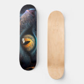 Fractal Cat Face in zwarte en trillende kleuren Skateboard (Voorkant)