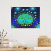 Fractal Celestial Forest Fine Abstract Art Poster (Keuken)