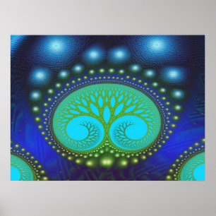 Fractal Celestial Forest Fine Abstract Art Poster
