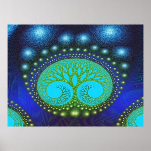 Fractal Celestial Forest Fine Abstract Art Poster (Voorkant)