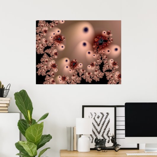 Fractal Chantilly Splendor Poster (Thuiskantoor)