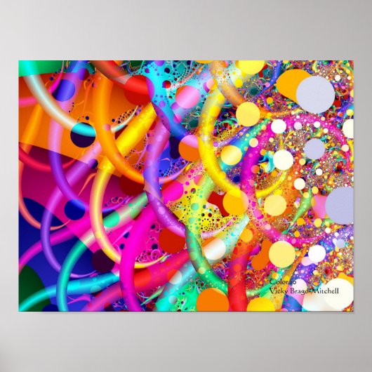 Fractal Color 10 Abstract Art Poster (Voorkant)