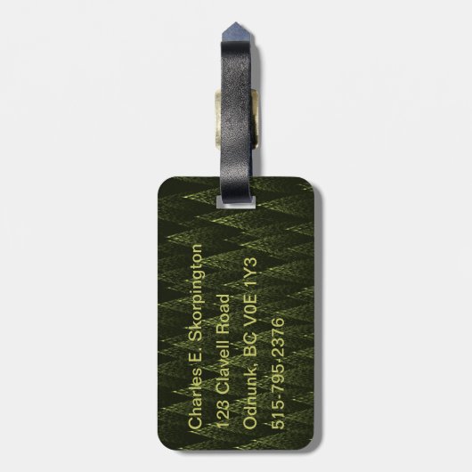 Fractal Conifer Forest Bagagelabel (Achterkant verticaal)