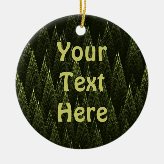 Fractal Conifer Forest Keramisch Ornament (Voorkant)