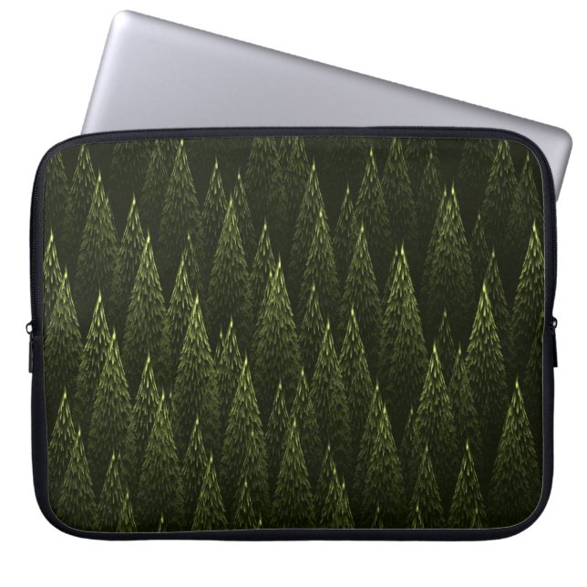 Fractal Conifer Forest Laptop Sleeve (Voorkant)
