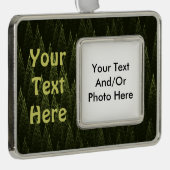 Fractal Conifer Forest Verzilverd Kader Ornament (Rechts)