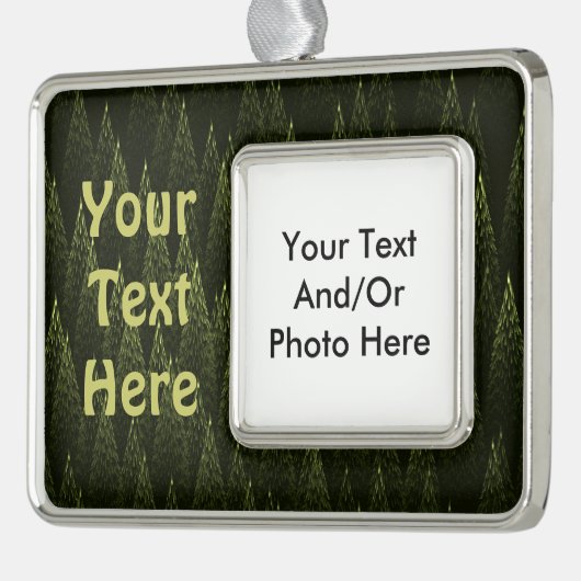 Fractal Conifer Forest Verzilverd Kader Ornament (Links)