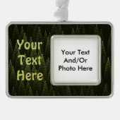 Fractal Conifer Forest Verzilverd Kader Ornament (Voorkant)