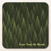 Fractal Conifer Forest Vierkante Kartonnen Onderzetter (Voorkant)