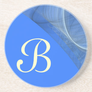 Fractal Corner reeks-11-Blauw onderzetter-1 van kl Zandsteen Onderzetter