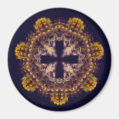 Fractal cross mandala magneet (Voorkant)