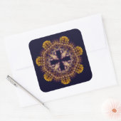 Fractal cross mandala vierkante sticker (Envelop)