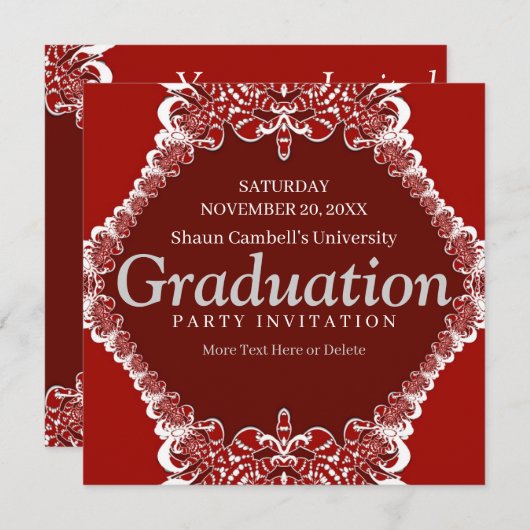 Fractal Curtain Afstuderen Invitation Kaart (Voorkant / Achterkant)