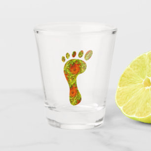 Fractal de Groene Naakte Voetafdruk van het Shot Glas