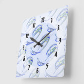 Fractal - Dolphin Vierkante Klok (Hoek)