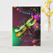 Fractal Dragonfly Kaart (Gele Bloem)
