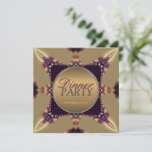 Fractal Dreams Dinner Party Invitation Kaart (Staand voorkant)