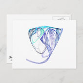 Fractal - Elephant Portrait Briefkaart (Voorkant / Achterkant)