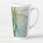 Fractal Evolution, Golden Turquoise Abstracte Art Latte Mok (Rechts)