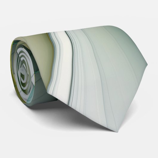 Fractal Evolution, Golden Turquoise Abstracte Art Stropdas (Opgerold)