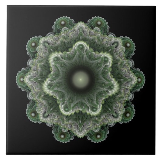 Fractal fancy ornament tegeltje (Voorkant)