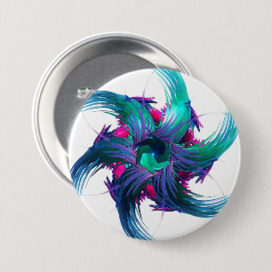Fractal Fantasy Swirls Badge Ronde Button 7,6 Cm