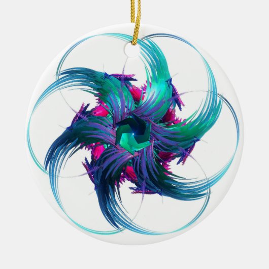 Fractal Fantasy Swirls Ceramic Ornament (Voorkant)