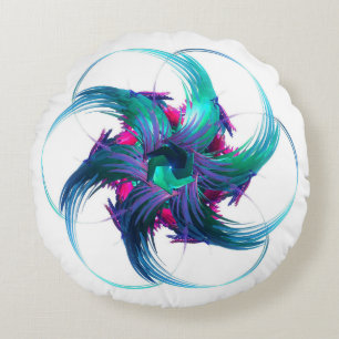 Fractal Fantasy Swirls Round Pillow Rond Kussen