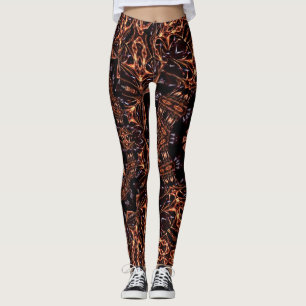 Fractal Fire Mood Aangepaste Leggings