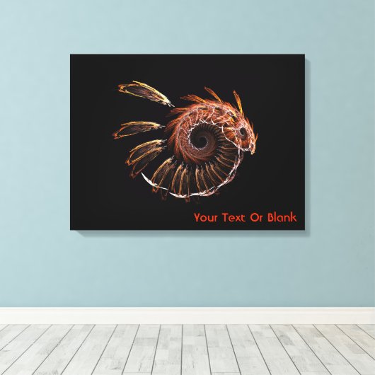 Fractal Firebird Canvas Afdruk (Insitu (Houten vloer))