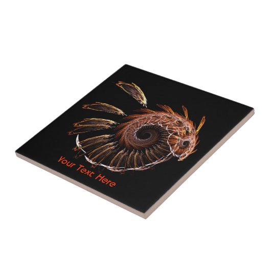 Fractal Firebird Tegeltje (Zijkant)