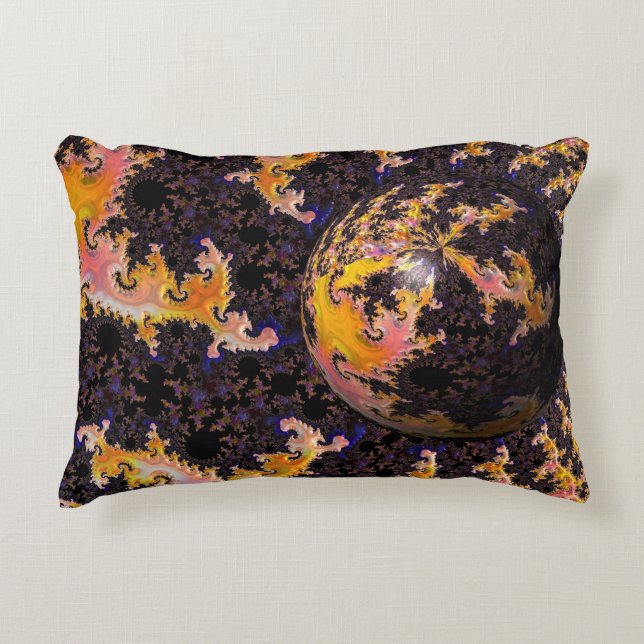 Fractal Firestorm Sphere Accent Kussen (Voorkant)