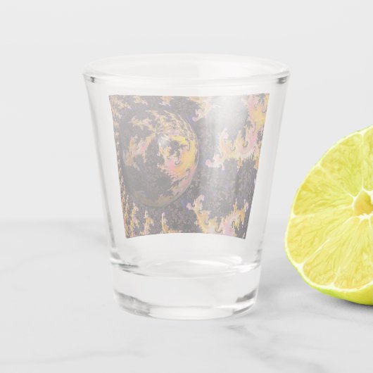 Fractal Firestorm Sphere Shot Glas (Achterkant)