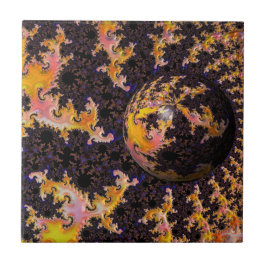 Fractal Firestorm Sphere Tegeltje