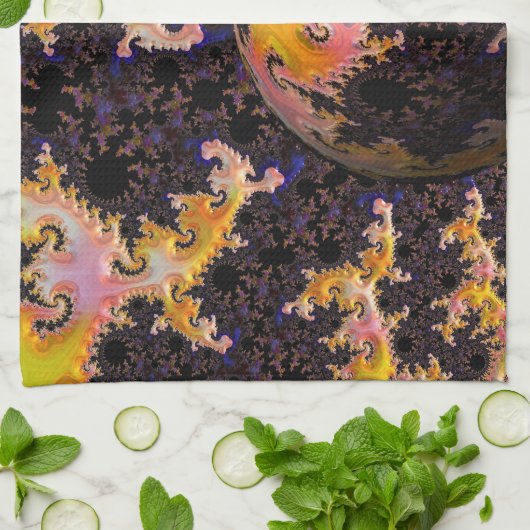 Fractal Firestorm Sphere Theedoek (Gevouwen)