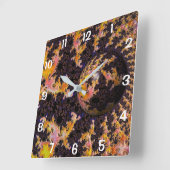 Fractal Firestorm Sphere Vierkante Klok (Hoek)