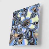 Fractal Floral in pastelschoppen Vierkante Klok (Hoek)